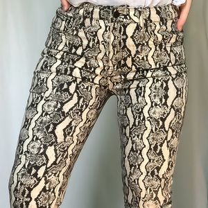 Snake skin skinny jeans